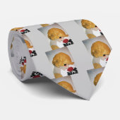 LADY MIT ROTE ROSE KRAWATTE (Gerollt)