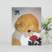 LADY MIT ROTE ROSE MONOGRAM (Stehend Vorderseite)