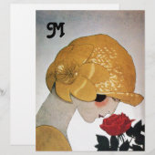LADY MIT ROTE ROSE MONOGRAM (Vorne/Hinten)