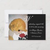 LADY MIT ROTE ROSE MONOGRAM BRAUTPARTY PARTY EINLADUNG (Rückseite)