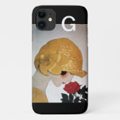 LADY MIT ROTE ROSE MONOGRAM Case-Mate iPhone HÜLLE (Rückseite)