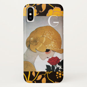 LADY MIT ROTE ROSE MONOGRAM Case-Mate iPhone HÜLLE