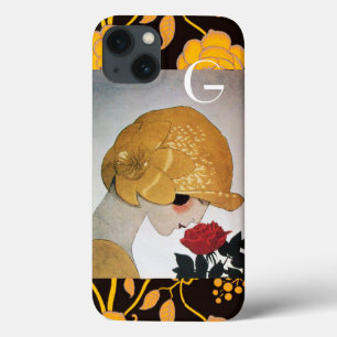 LADY MIT ROTE ROSE MONOGRAM Case-Mate iPhone HÜLLE