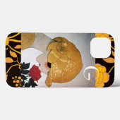 LADY MIT ROTE ROSE MONOGRAM Case-Mate iPhone HÜLLE (Rückseite (Horizontal))