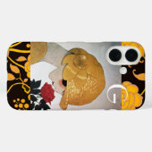 LADY MIT ROTE ROSE MONOGRAM Case-Mate iPhone HÜLLE (Rückseite (Horizontal))