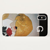 LADY MIT ROTE ROSE MONOGRAM Case-Mate iPhone HÜLLE (Rückseite (Horizontal))