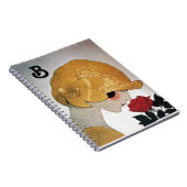 LADY MIT ROTE ROSE MONOGRAM NOTIZBLOCK (Rechte Seite)