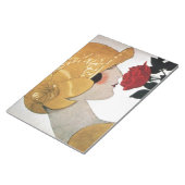 LADY MIT ROTE ROSE NOTIZBLOCK (angewinkelt)