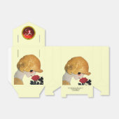 LADY MIT ROTE ROSE RUBY GEM STONE MONOGRAM ,Cream Geschenkschachtel (Ungefaltet)