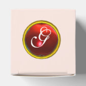 LADY MIT ROTE ROSE RUBY GEM STONE MONOGRAM, Pink Geschenkschachtel (Oben)