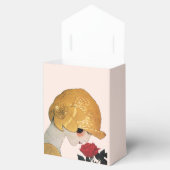 LADY MIT ROTE ROSE RUBY GEM STONE MONOGRAM, Pink Geschenkschachtel (Geöffnet)