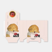 LADY MIT ROTE ROSE RUBY GEM STONE MONOGRAM, Pink Geschenkschachtel (Ungefaltet)