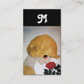 LADY MIT ROTE ROSE SCHAUTY FASHION COSTUME DESIGNE VISITENKARTE (Rückseite)