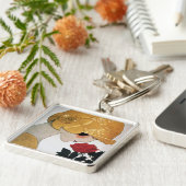 LADY MIT ROTE ROSE SCHLÜSSELANHÄNGER (Seite)