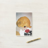 LADY MIT ROTE ROSE Schönheitsmode Post-it Klebezettel (Auf Schreibtisch)