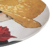 LADY MIT ROTE ROSE Schönheitsmode Schneidebrett (Ecke)