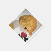 LADY MIT ROTE ROSE SERVIETTE (Ecke)