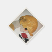 LADY MIT ROTE ROSE SERVIETTE (Ecke)