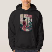 Lady mit Schirmkirsche Blossom Garden Japanisch Hoodie (Vorderseite)