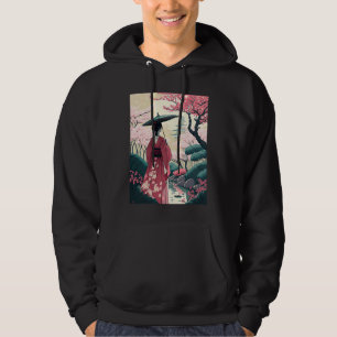 Lady mit Schirmkirsche Blossom Garden Japanisch Hoodie