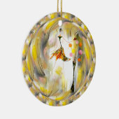 Lady mit Schmetterling Keramik Ornament (Rechts)