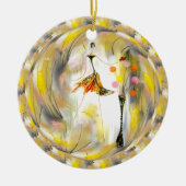 Lady mit Schmetterling Keramik Ornament (Vorne)