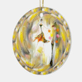 Lady mit Schmetterling Keramik Ornament (Links)