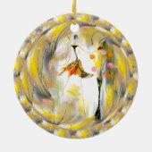 Lady mit Schmetterling Keramik Ornament (Hinten)