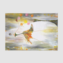 Lady mit Schmetterlingsdekoupage Seidenpapier