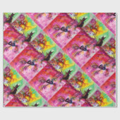 LADY MIT SCHWARZEM KATZ- UND MASK-MASK-Party Geschenkpapier (Flach)