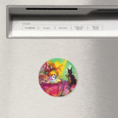 LADY MIT SCHWARZER KATZE MAGNET (In Situ (Geschirrspüler))