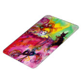 LADY MIT SCHWARZER KATZE MAGNET (Linke Seite)