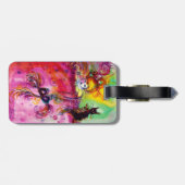 LADY MIT SCHWARZER KATZE/Mardi Gras Masquerade Mas Gepäckanhänger (Rückseite horizontal)