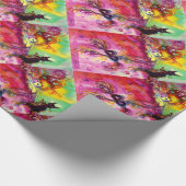 LADY MIT SCHWARZKATZE / Venezianischer Maskerade Geschenkpapier (Ecke)