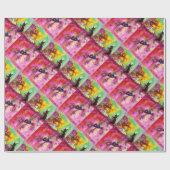 LADY MIT SCHWARZKATZE / Venezianischer Maskerade Geschenkpapier (Flach)