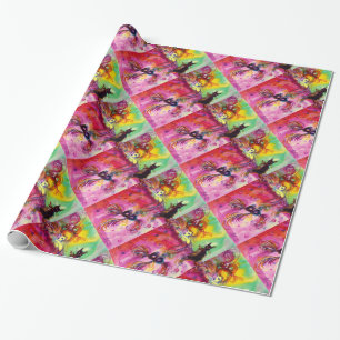 LADY MIT SCHWARZKATZE / Venezianischer Maskerade Geschenkpapier