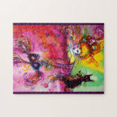 LADY MIT SCHWARZKATZE / Venezianischer Maskerade Puzzle (Horizontal)