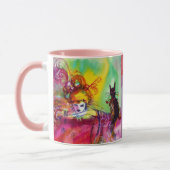 LADY MIT SCHWARZKATZE / Venezianischer Maskerade Tasse (Links)