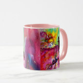 LADY MIT SCHWARZKATZE / Venezianischer Maskerade Tasse (VorderseiteRechts)