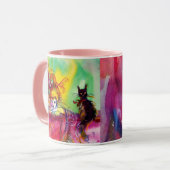 LADY MIT SCHWARZKATZE / Venezianischer Maskerade Tasse (Vorderseite Links)