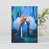 Lady mit Schwert und Weißen Pferd Einladung (Stehend Vorderseite)