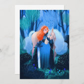 Lady mit Schwert und Weißen Pferd Einladung (Vorne/Hinten)