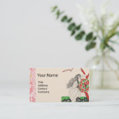 LADY MIT UMBRELLA Art Deco Schöne Mode Visitenkarte (Stehend Vorderseite)