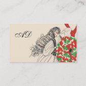 LADY MIT UMBRELLA Art Deco Schöne Mode Visitenkarte (Rückseite)