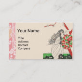 LADY MIT UMBRELLA Art Deco Schöne Mode Visitenkarte (Vorderseite)