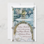 LADY MIT UNICORN BRAUTPARTY PARTY GOLD EINLADUNG (Rückseite)