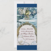 LADY MIT UNICORN BRAUTPARTY PARTY Gold Einladung (Rückseite)