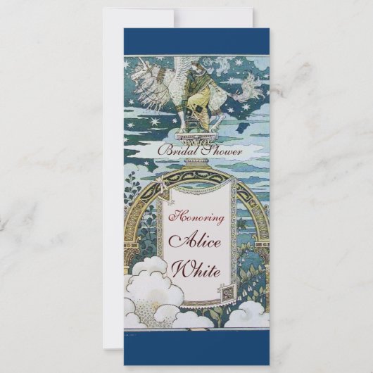 LADY MIT UNICORN BRAUTPARTY PARTY Gold Einladung (Vorderseite)