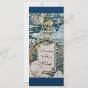 LADY MIT UNICORN BRAUTPARTY PARTY Gold Einladung