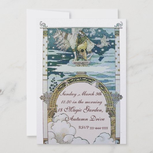 LADY MIT UNICORN BRAUTPARTY PARTY Ice Einladung (Rückseite)